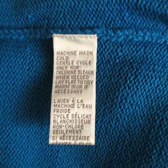 100% Cotton Cerulean Blue Collar Pullover Sweater - Picture 9 of 10